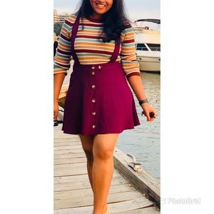 Sweater + pinafore skirt